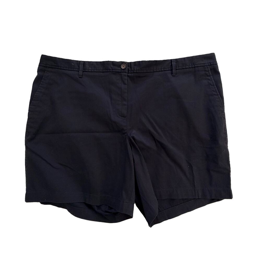 Talbots Black Relaxed Fit Chino Shorts 7" Inseam Size 20W Plus Capsule EUC